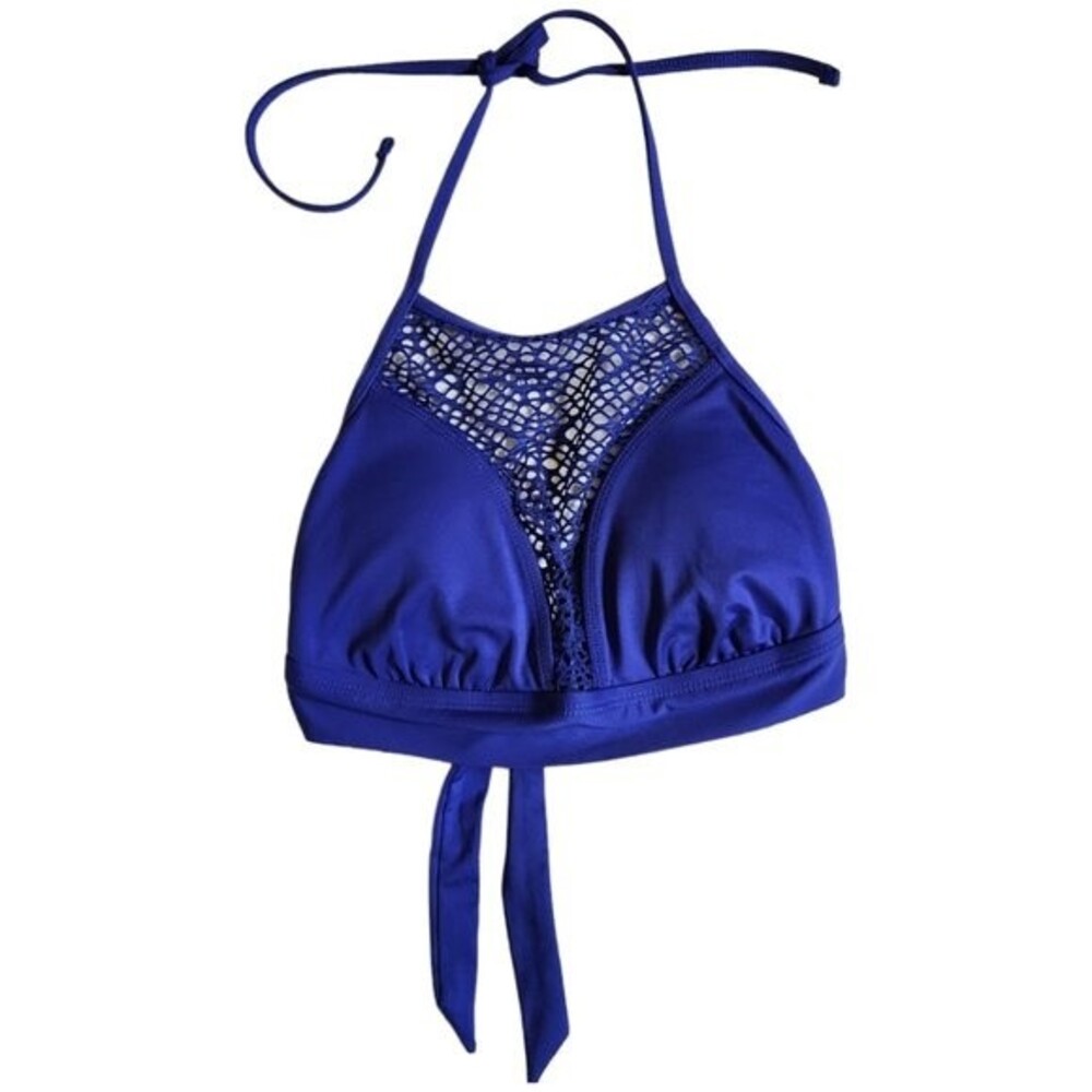 Mossimo royal blue halter bikini swim suit bathing suit top sz XS